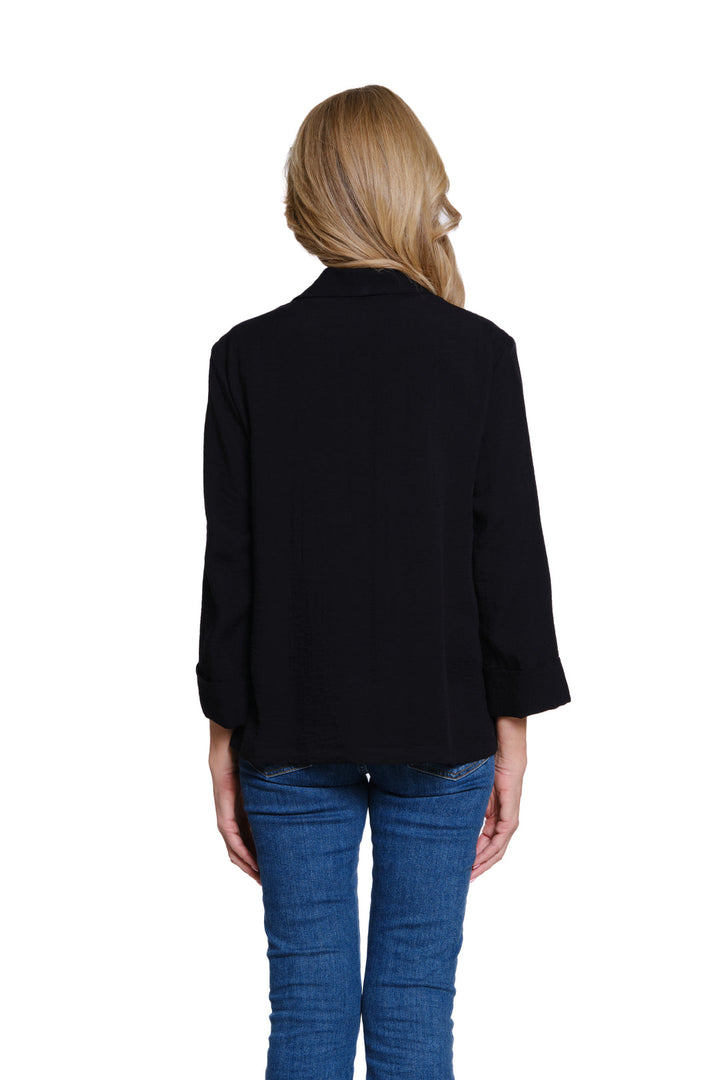 Multiples Black Jacket with Embroidery