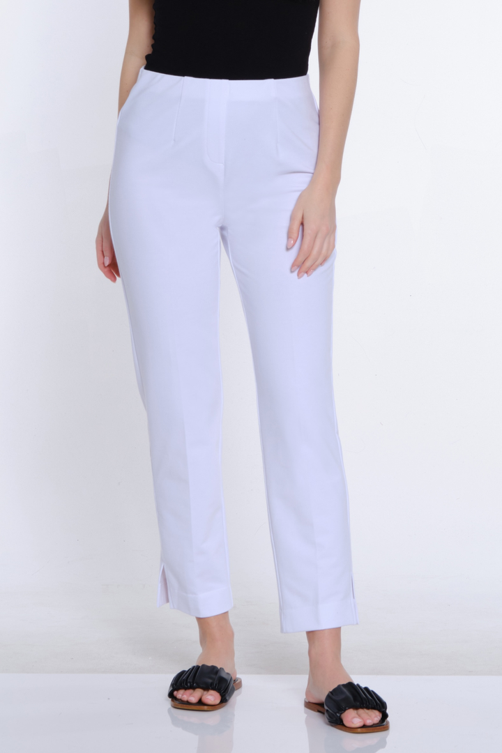 Slimsation Knit Ankle Pant - White