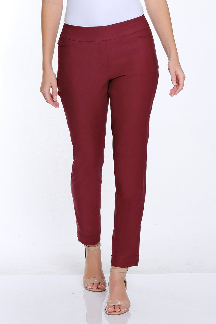 Slimsation Fine Line Twill Ankle Pant- Port