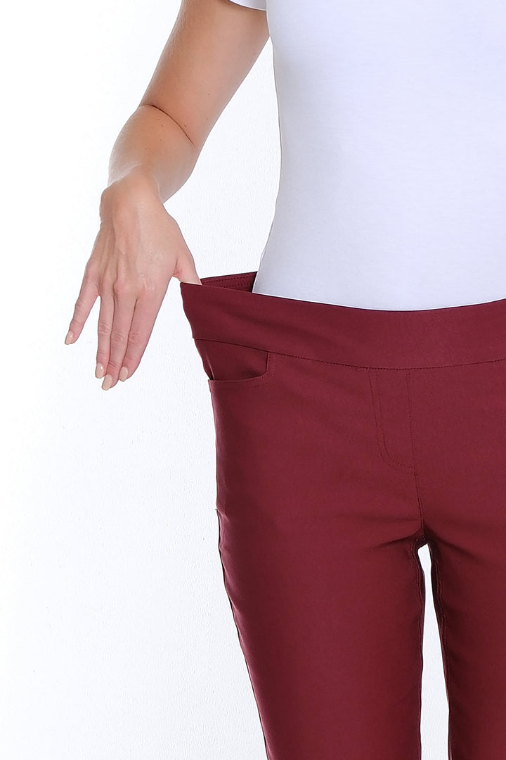 Slimsation Fine Line Twill Ankle Pant- Port