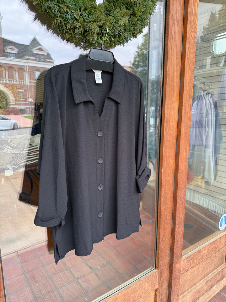 Multiples Dolman Sleeve Shirt - Black