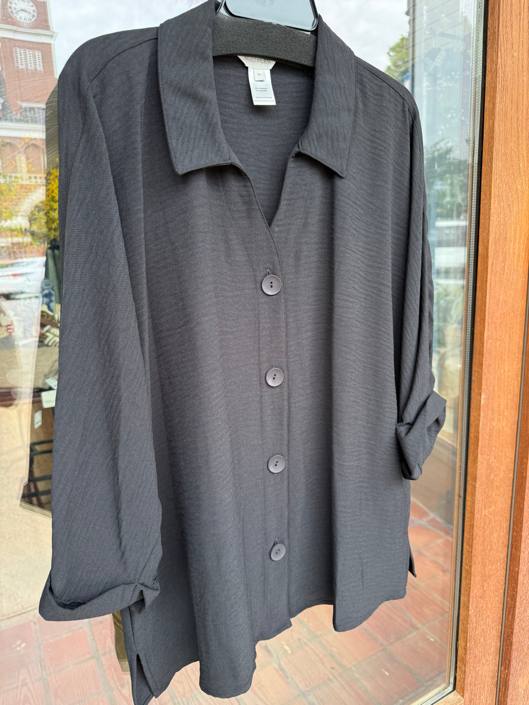 Multiples Dolman Sleeve Shirt - Black