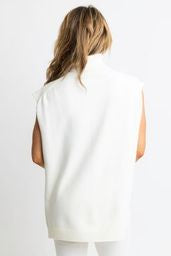 Karlie Solid Sleeveless Turtleneck Sweater- Snow