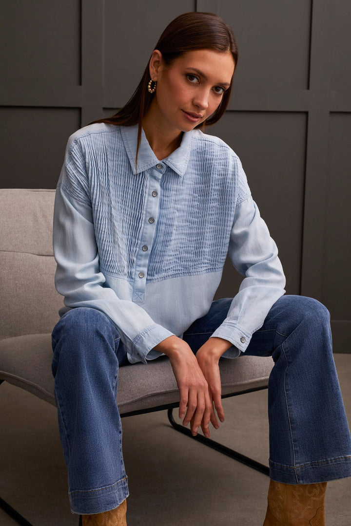Tribal Popover Denim Tunic