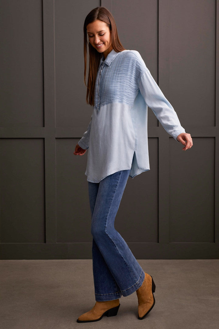 Tribal Popover Denim Tunic