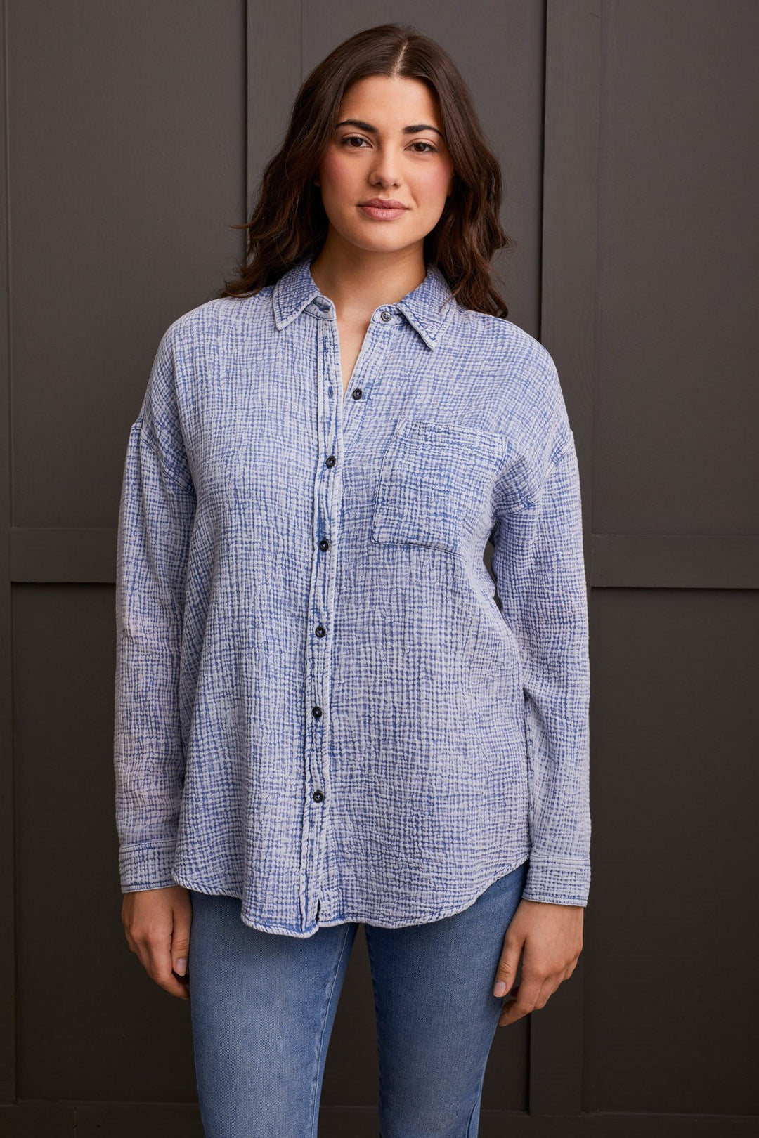 Tribal Gauze Button Down Shirt