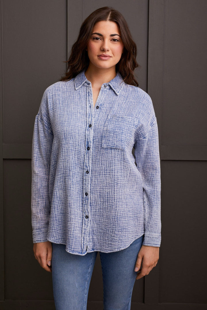 Tribal Gauze Button Down Shirt