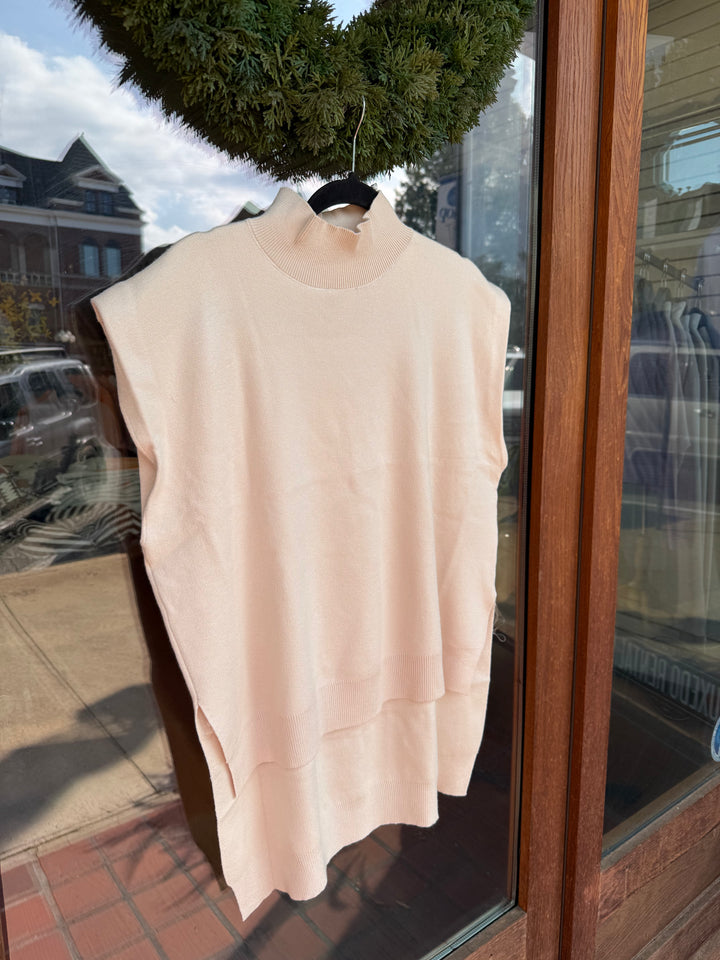 Entro Oatmeal Mock Neck Tunic Sweater