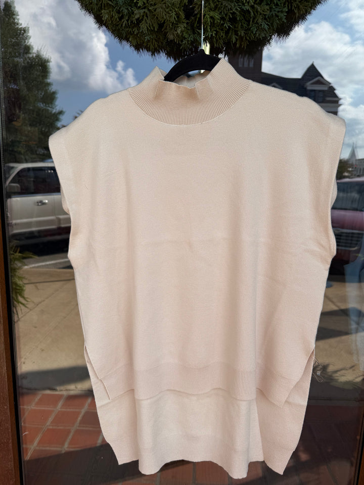 Entro Oatmeal Mock Neck Tunic Sweater