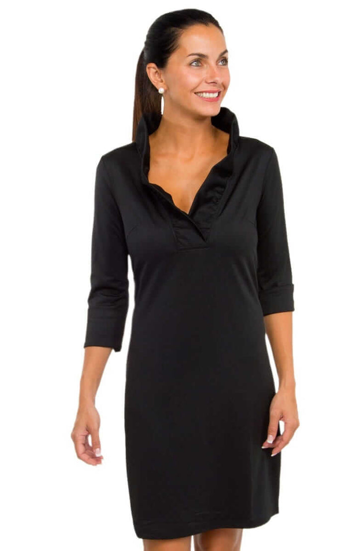 Gretchen Scott Ruffneck Dress- Black