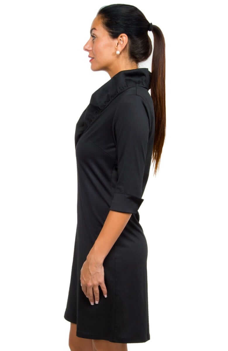 Gretchen Scott Ruffneck Dress- Black
