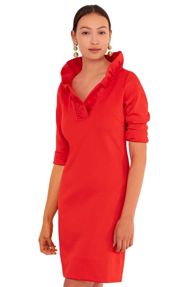 Gretchen Scott Ruffneck Dres- Red