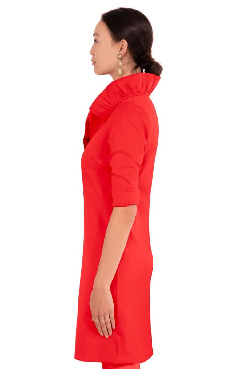 Gretchen Scott Ruffneck Dres- Red