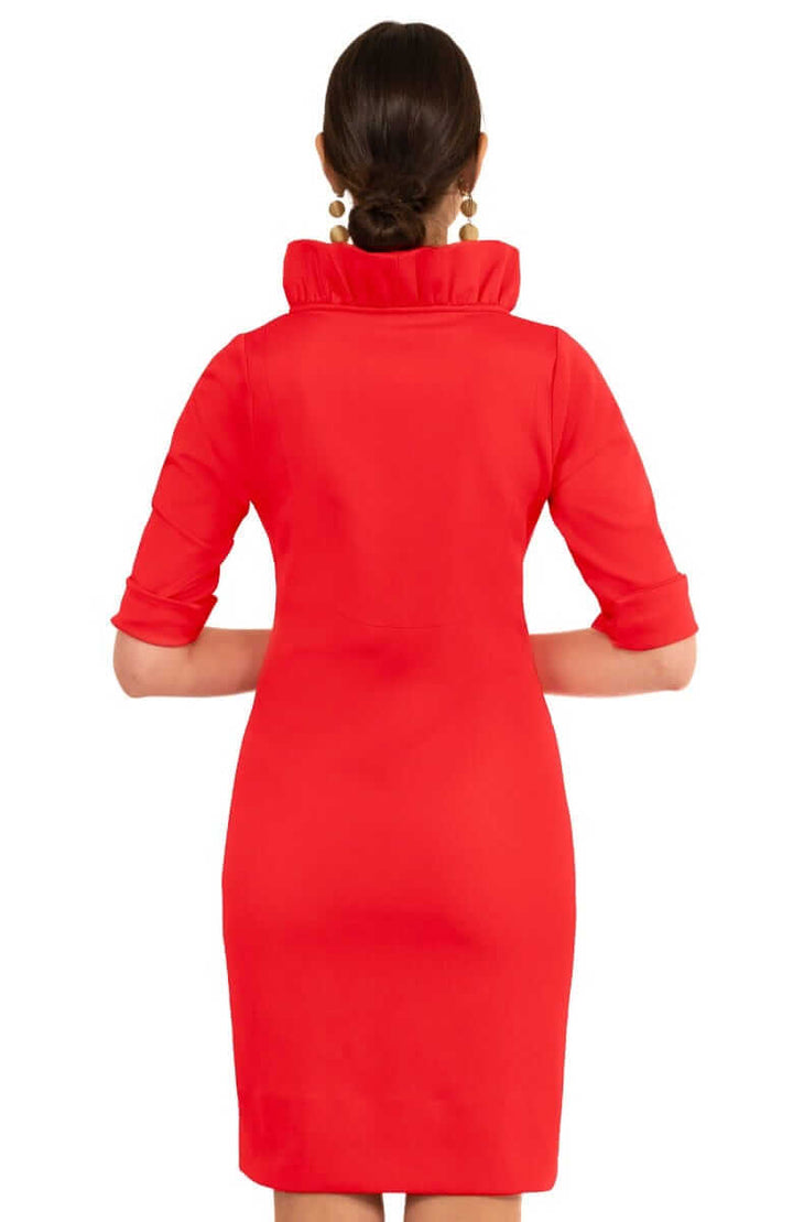 Gretchen Scott Ruffneck Dres- Red