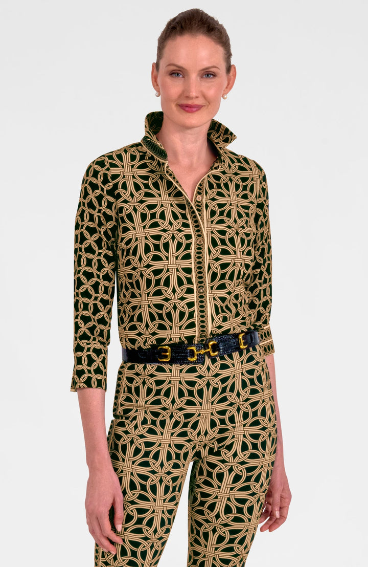 Gretchen Scott Boyfriend Shirt- Black Ring Toss