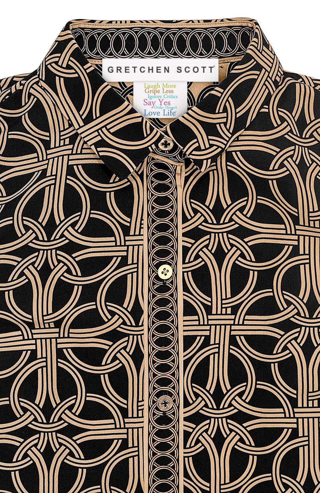 Gretchen Scott Boyfriend Shirt- Black Ring Toss