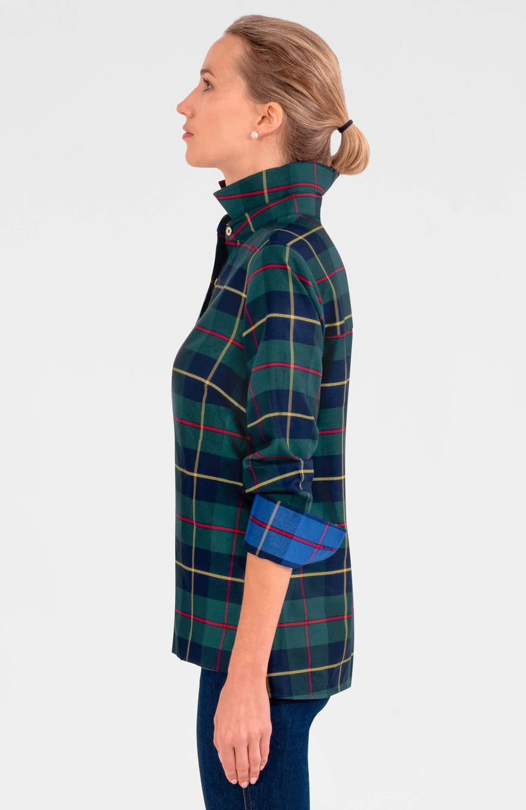 Gretchen Scott Comfy Cozy Shirt- Green Plaid