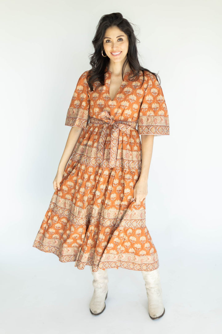 Victora Dunn Serena Dress- Redwood
