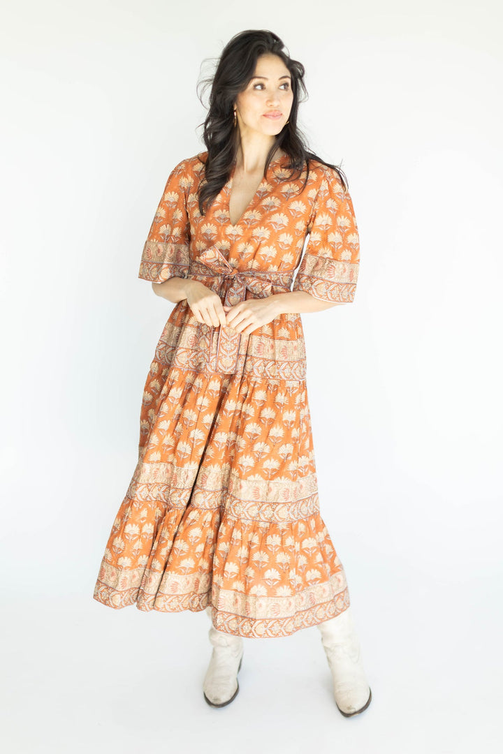 Victora Dunn Serena Dress- Redwood