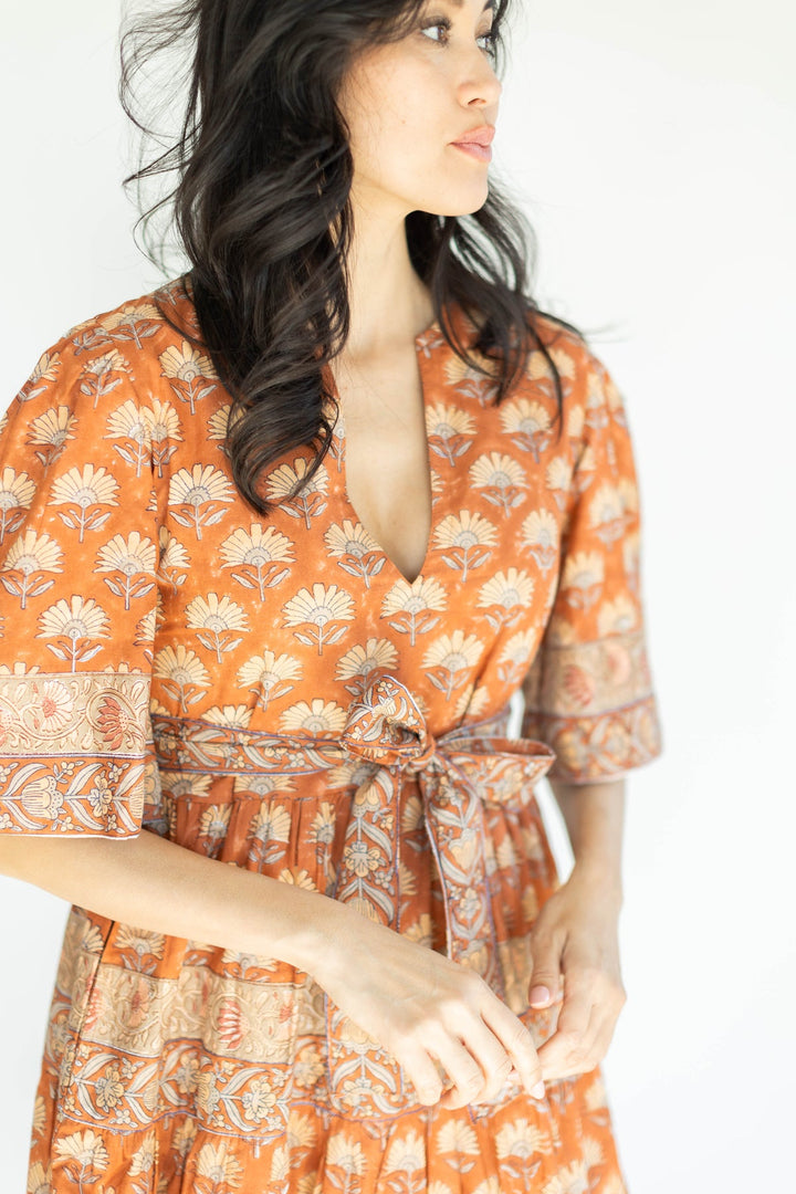Victora Dunn Serena Dress- Redwood