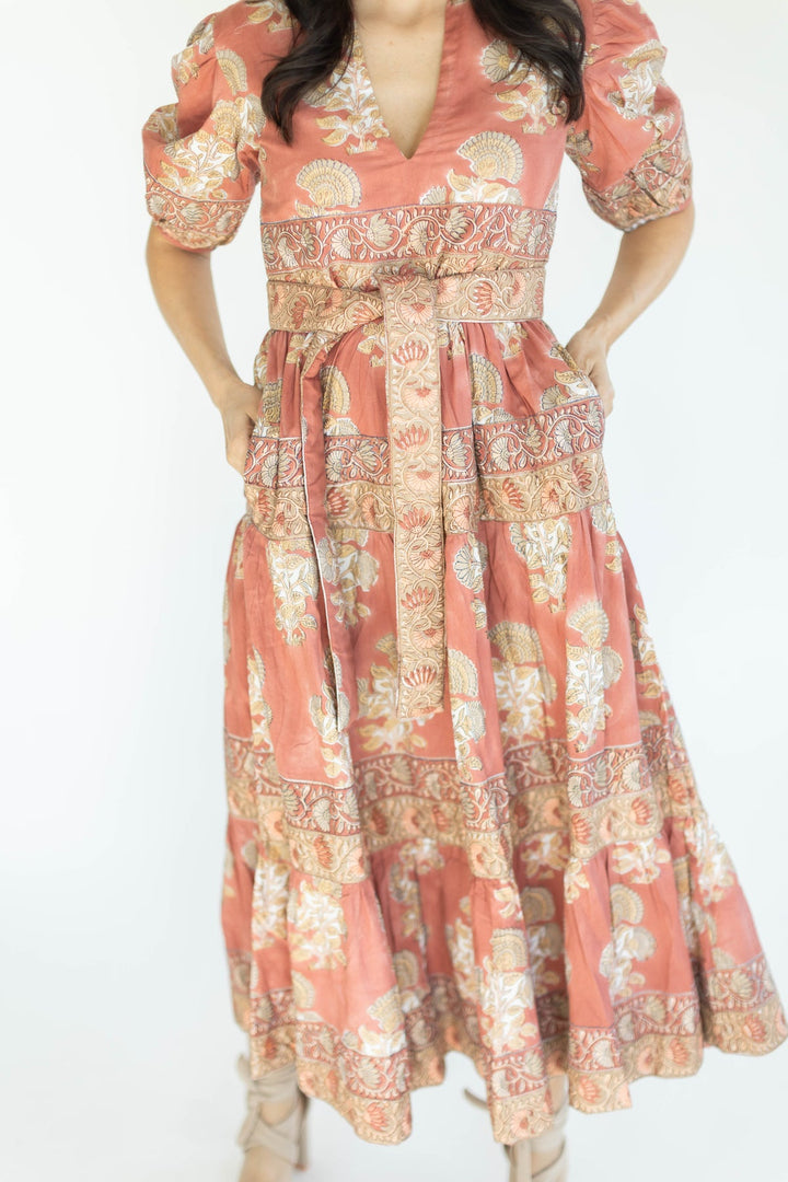 Victoria Dunn Oakleigh Dress- Fired Brick