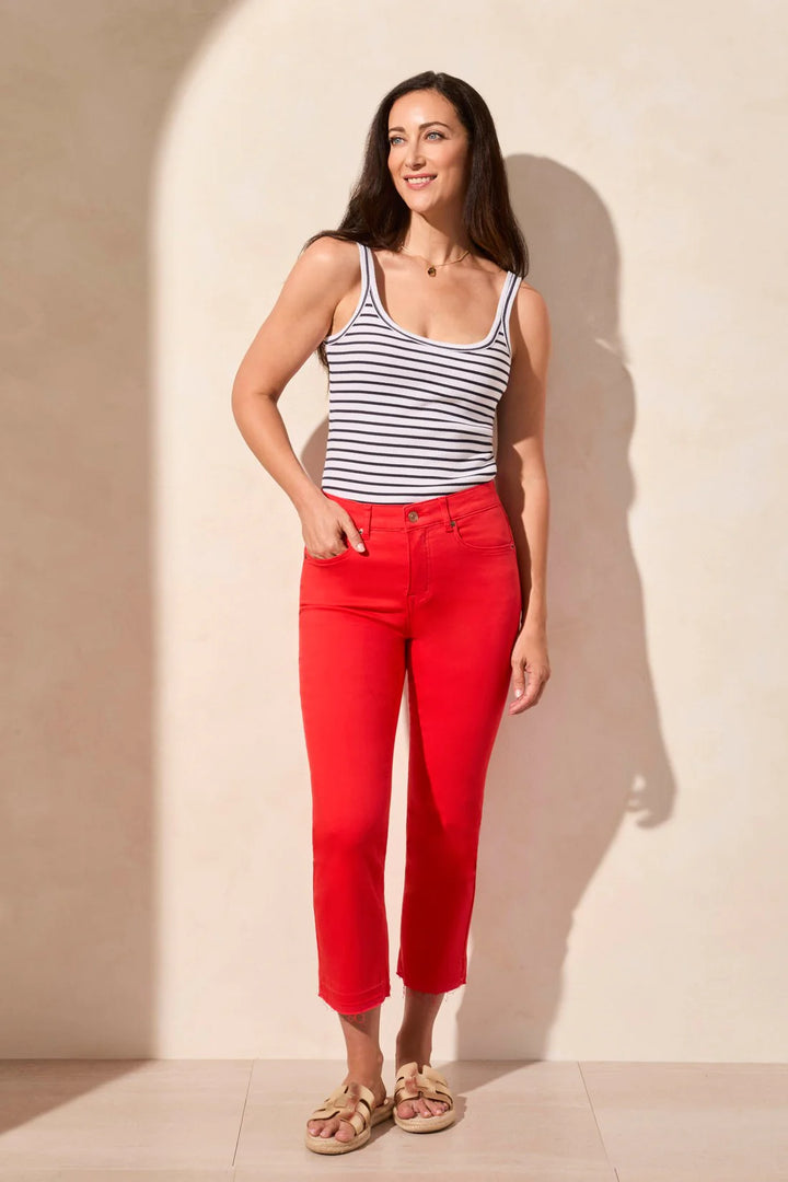 Tribal Sophia Curvy Flared Jeans w/ Released Hem