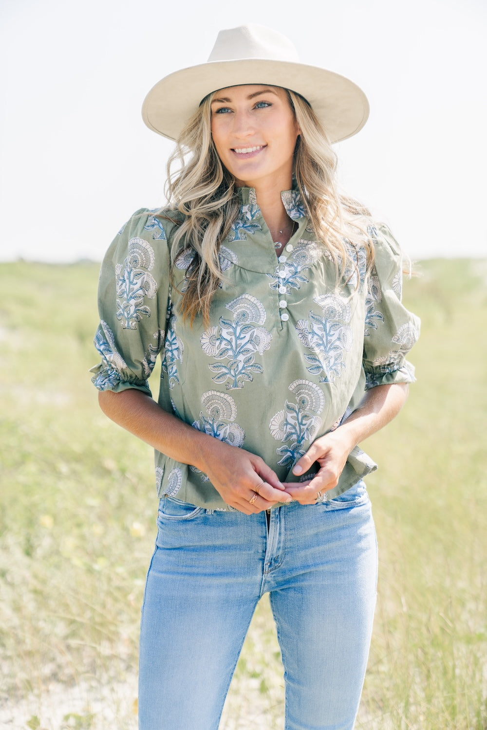 Victoria Dunn Ellie Blouse- Sagebrush