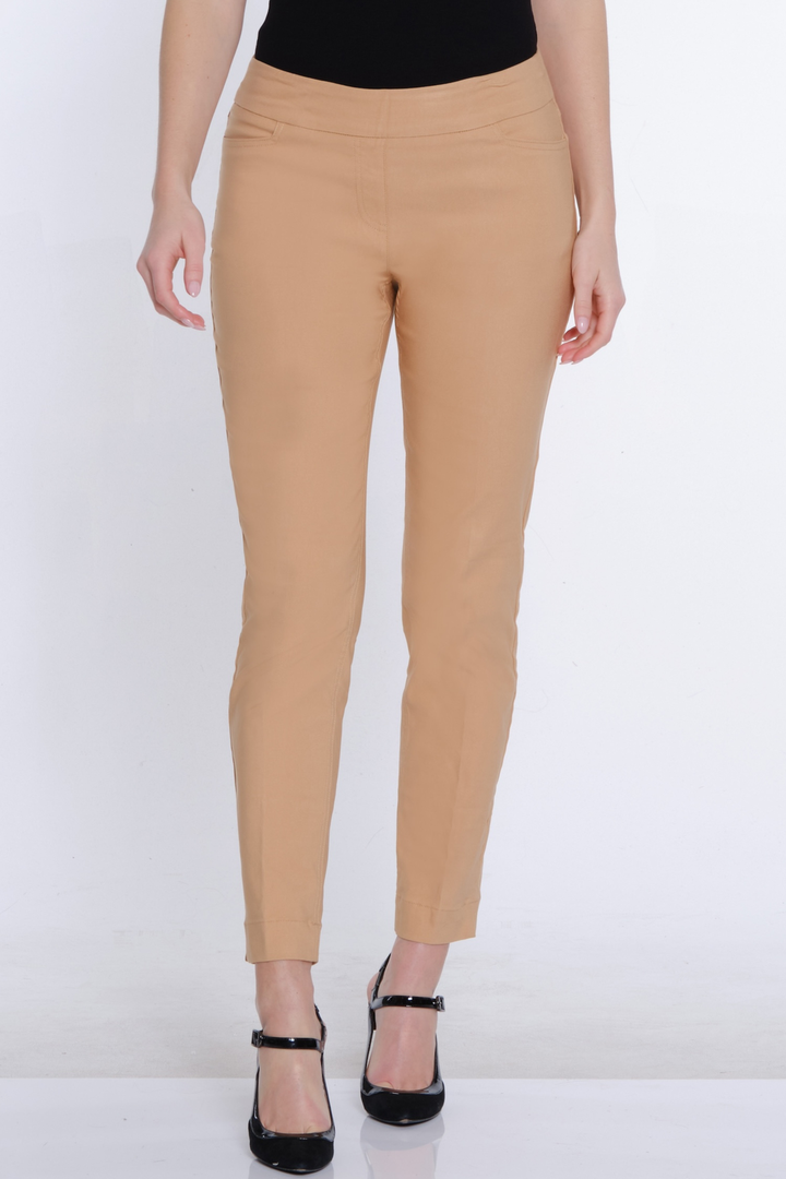 Slimsation Fine Line Twill Ankle Pant- Camel