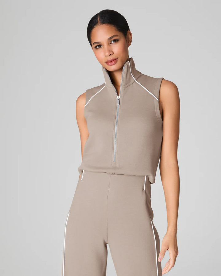 Spanx AirEssentials Pique Sleeveless Mockneck Jumpsuit