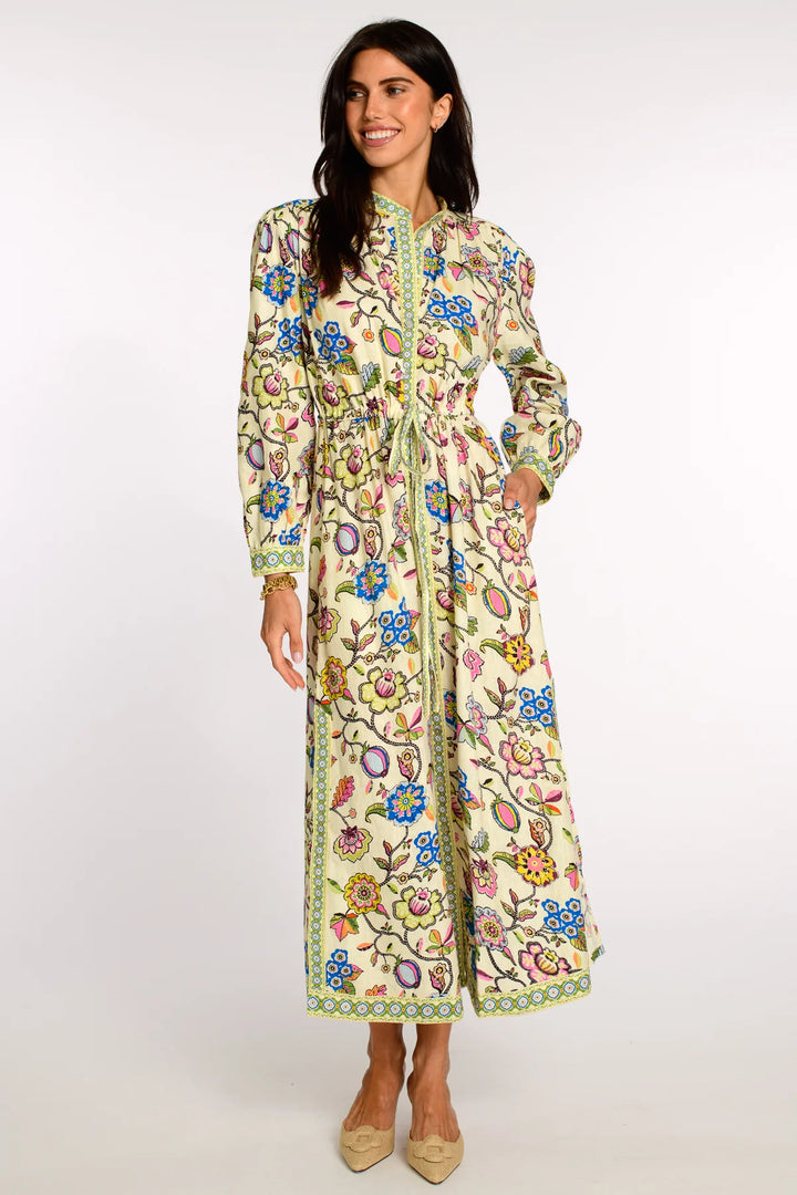 Elizabeth James Lucia Dress- Spring Flower Ivory