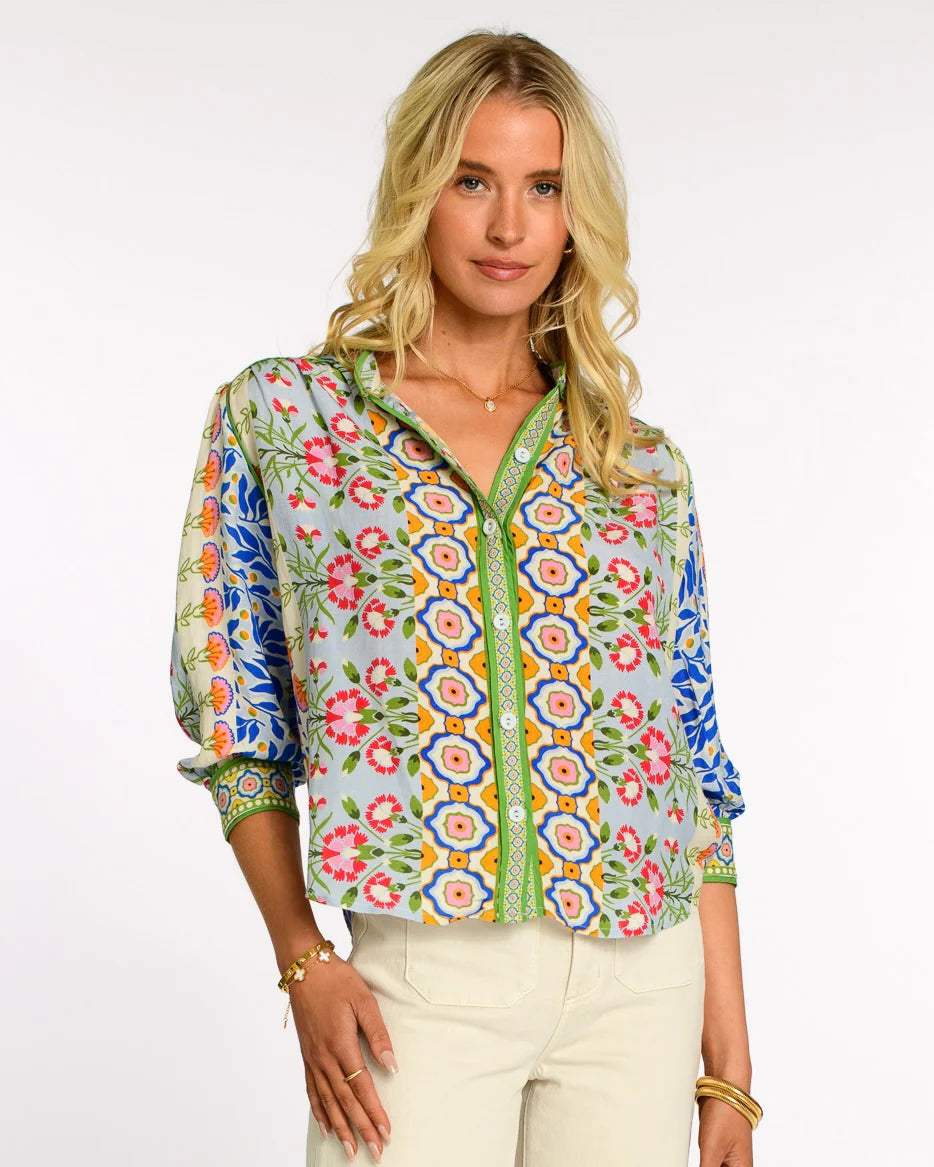 Elizabeth James Lucia Top - Spring Mixed Stripe