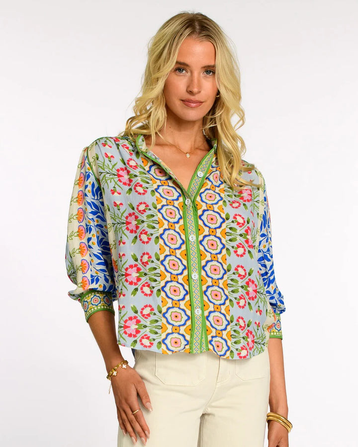 Elizabeth James Lucia Top - Spring Mixed Stripe