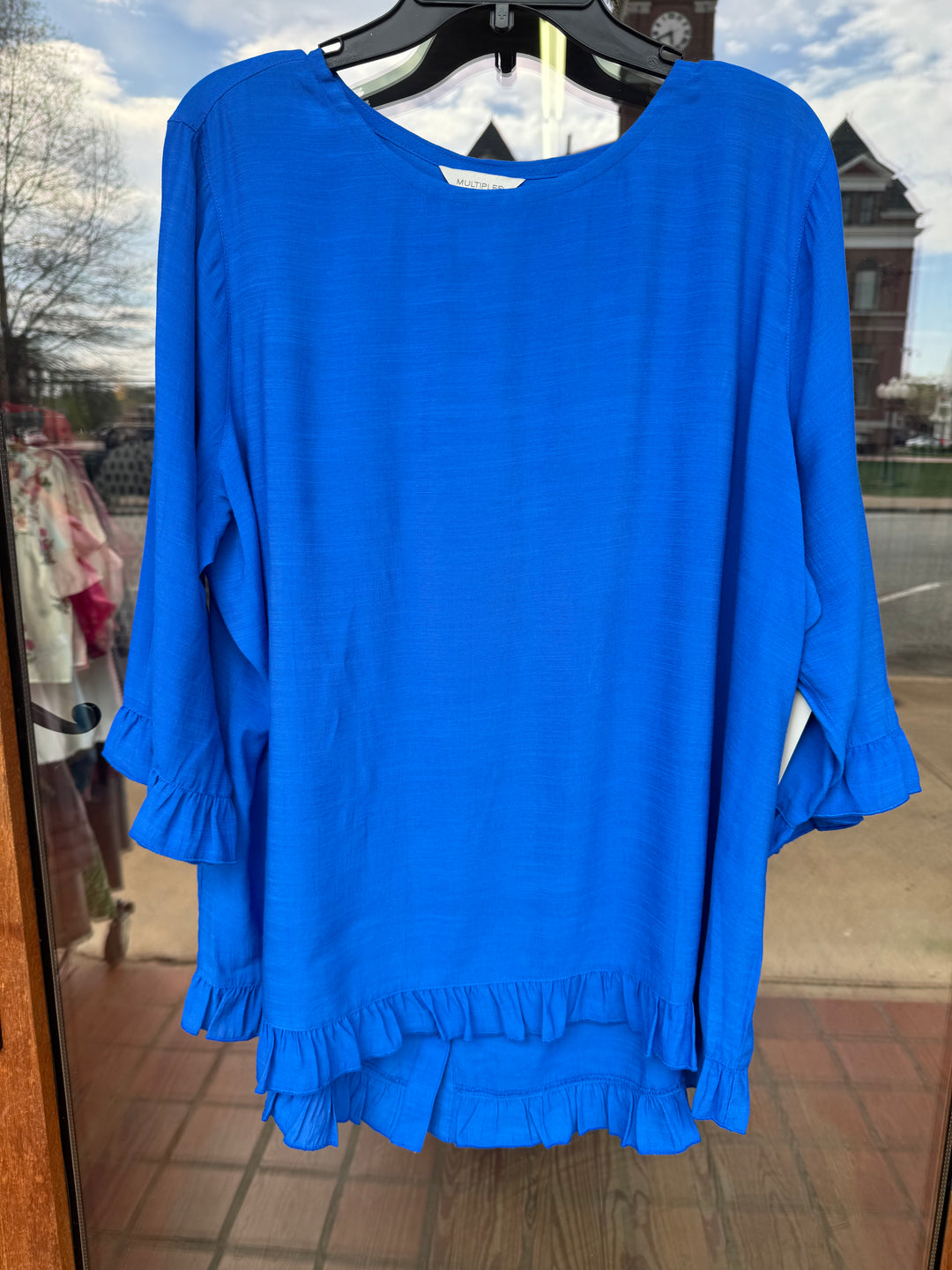 Multiples Button Back Top - Bright Royal