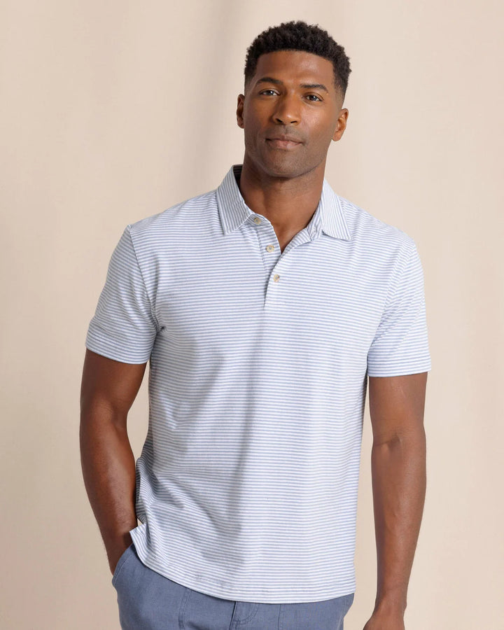 Southern Tide Linen cotton Sandwave Polo