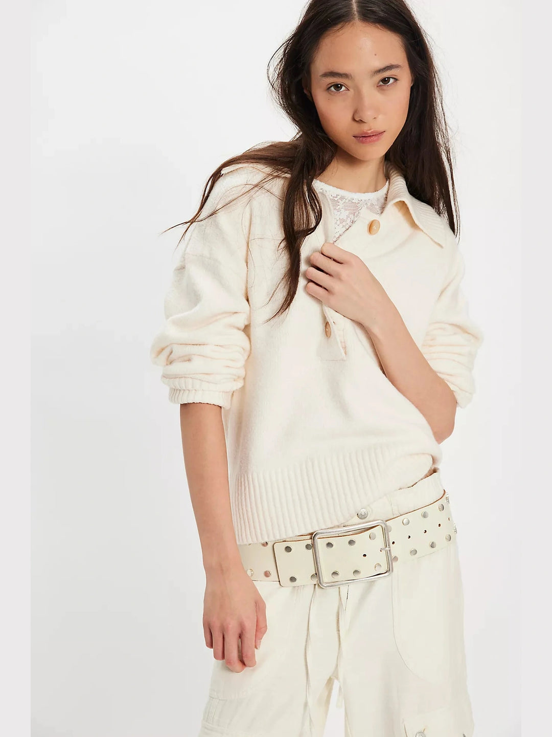 Free People Trading Up Polo Sweater
