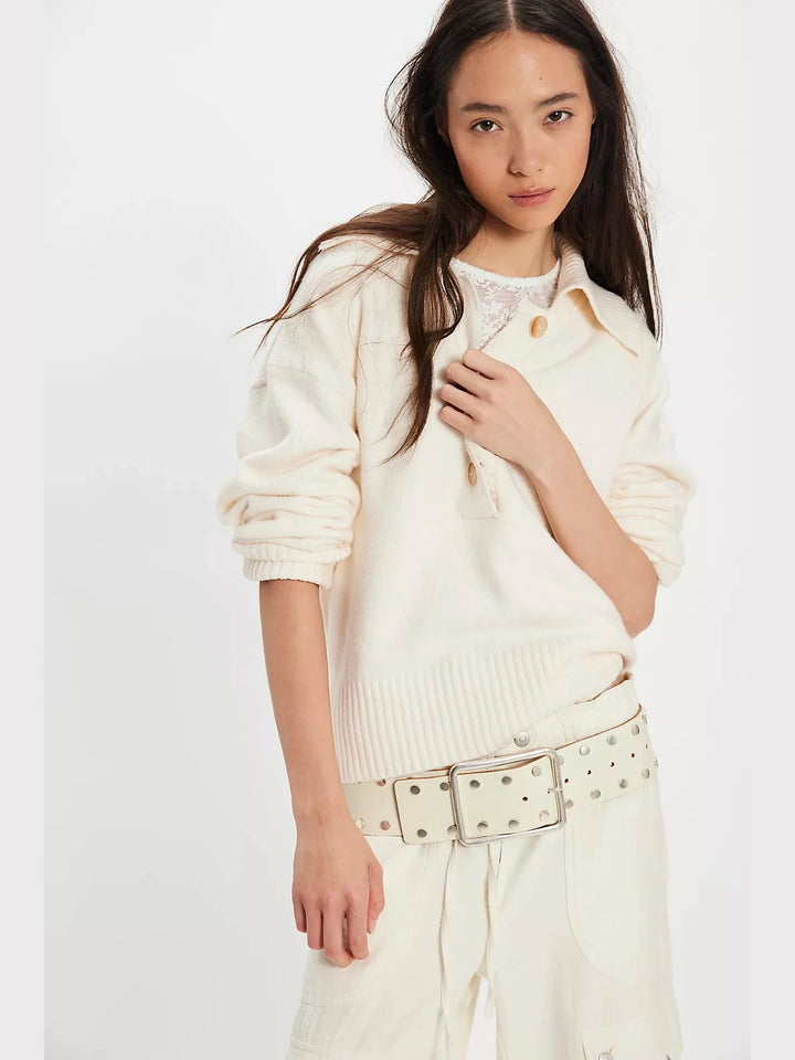 Free People Trading Up Polo Sweater