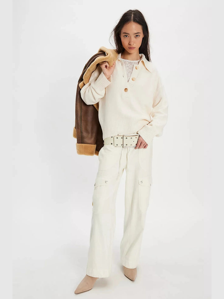 Free People Trading Up Polo Sweater