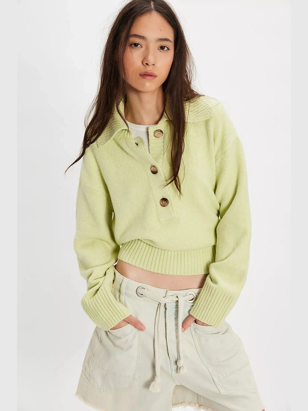 Free People Trading Up Polo Sweater