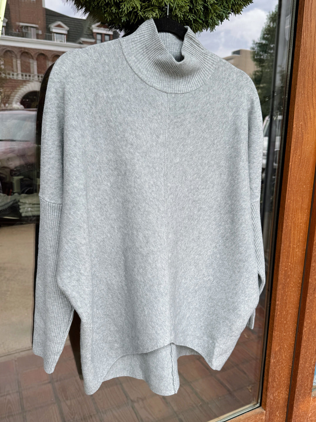 Turtleneck Sweater Tunic- Heather Grey