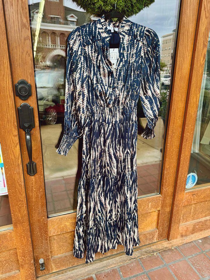 THML Metallilc Detail Print Maxi Dress