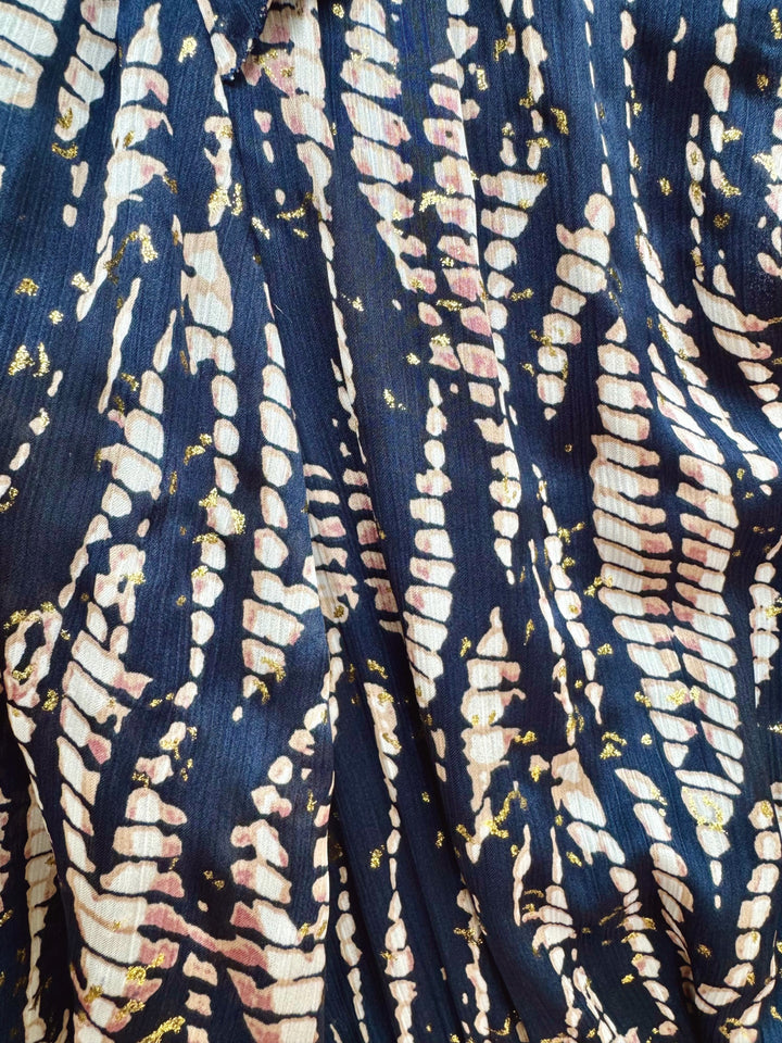 THML Metallilc Detail Print Maxi Dress