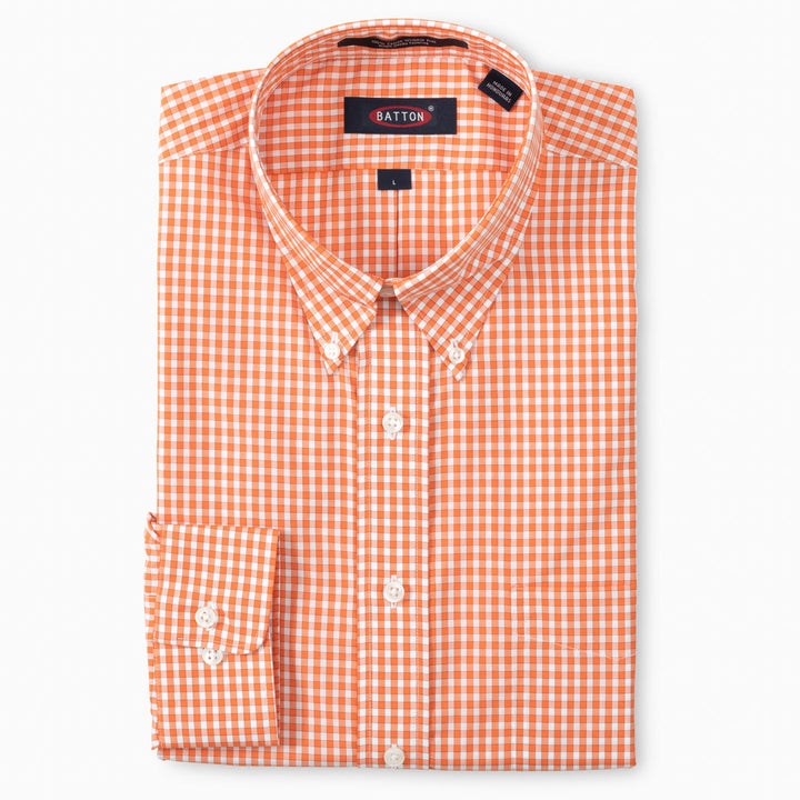 Batton Non-Iron Button Down- Tennessee Orange Gingham