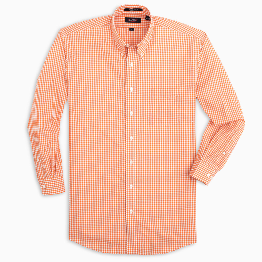 Batton Non-Iron Button Down- Tennessee Orange Gingham