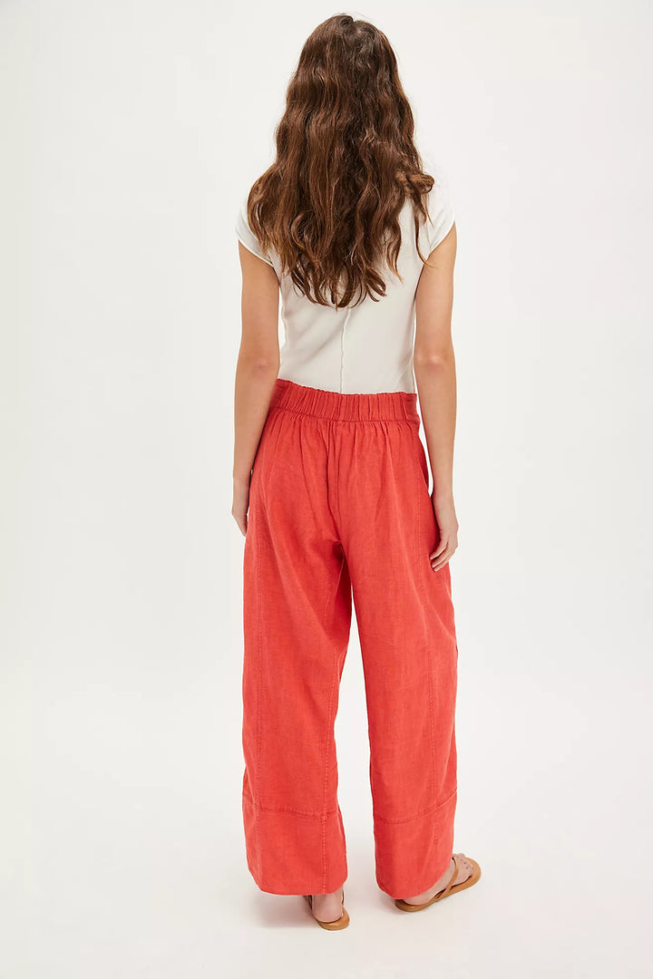 Free People Days End Linen Pull On Pant