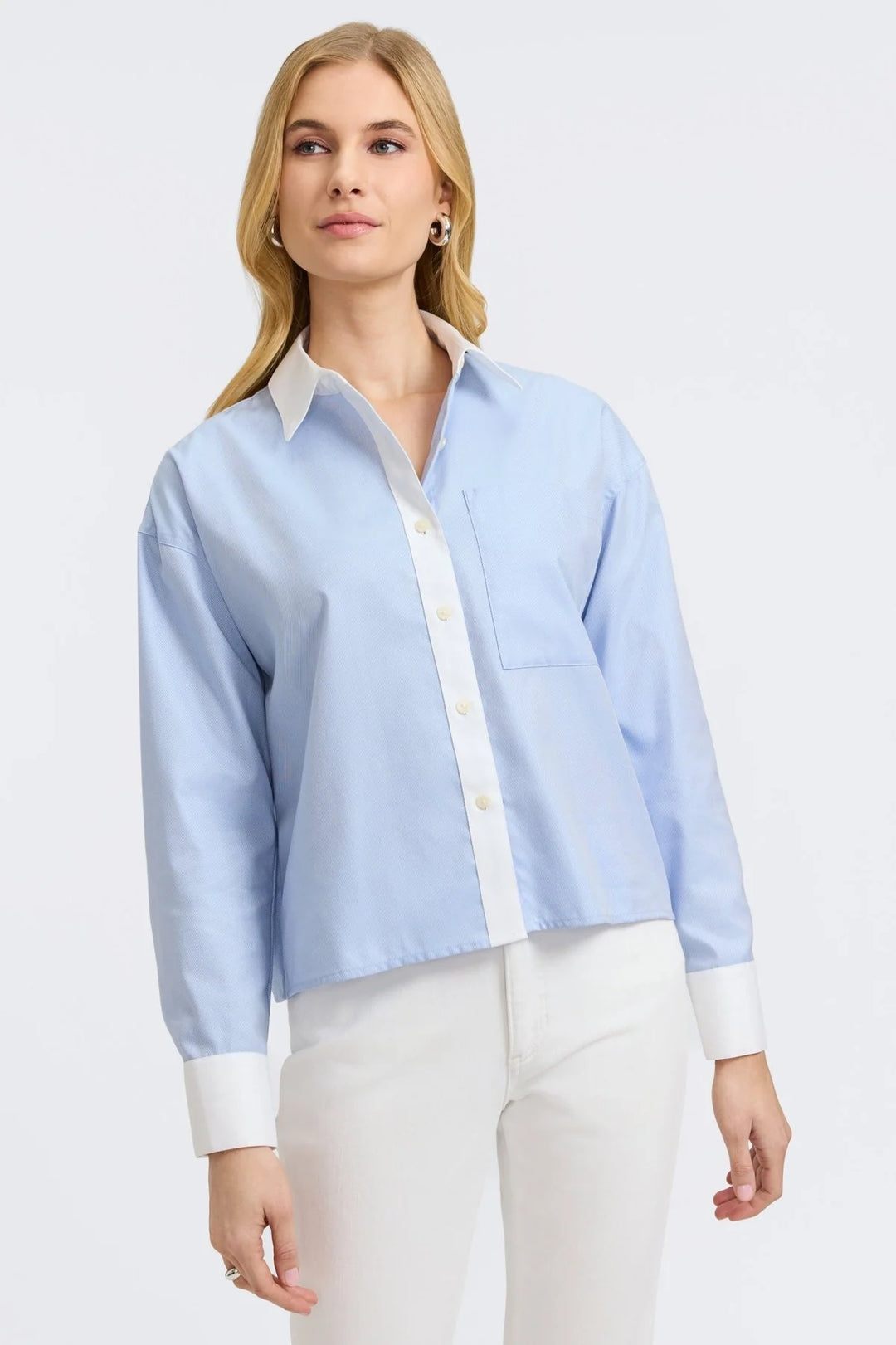 Foxcroft Marina Cavalry Twill Long Sleeve Shirt