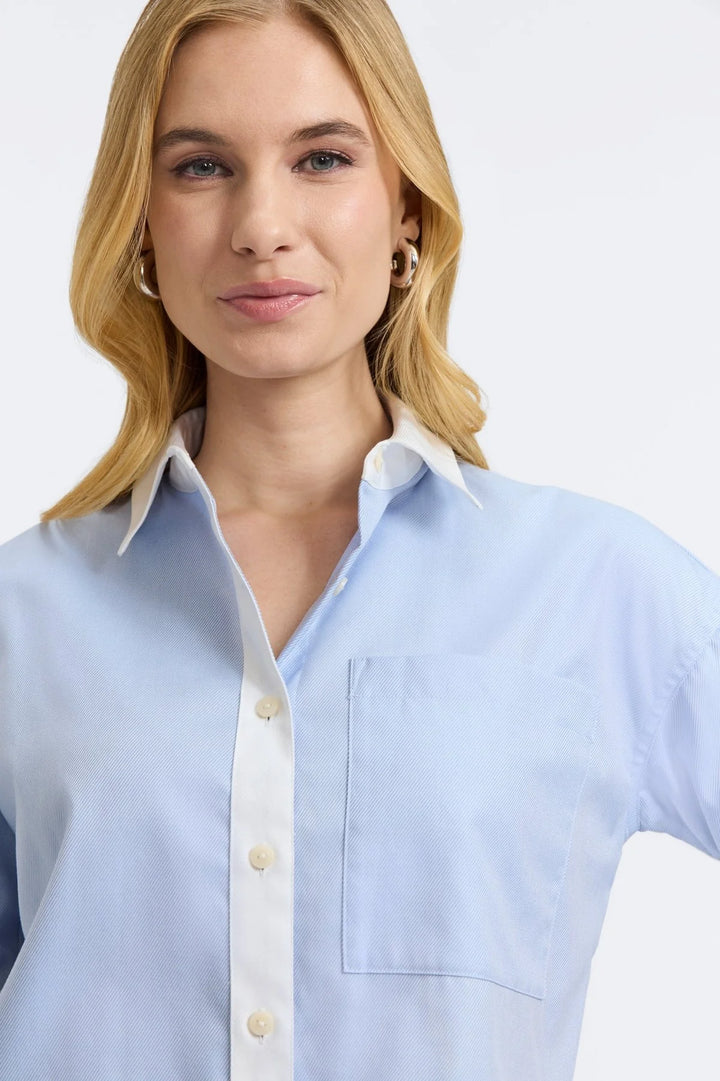 Foxcroft Marina Cavalry Twill Long Sleeve Shirt