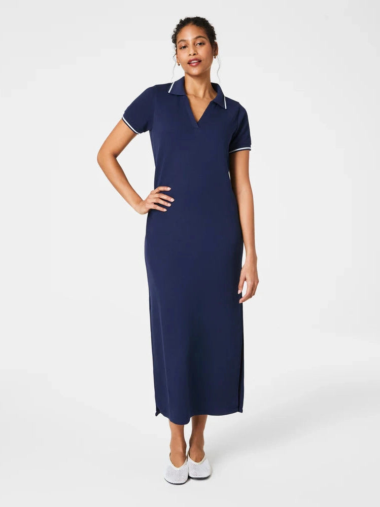 Spanx Air Essentials Pique Polo Midi Dress – Bo & Company Spanx Air Essentials Pique Polo Midi Dress – Bo & Company