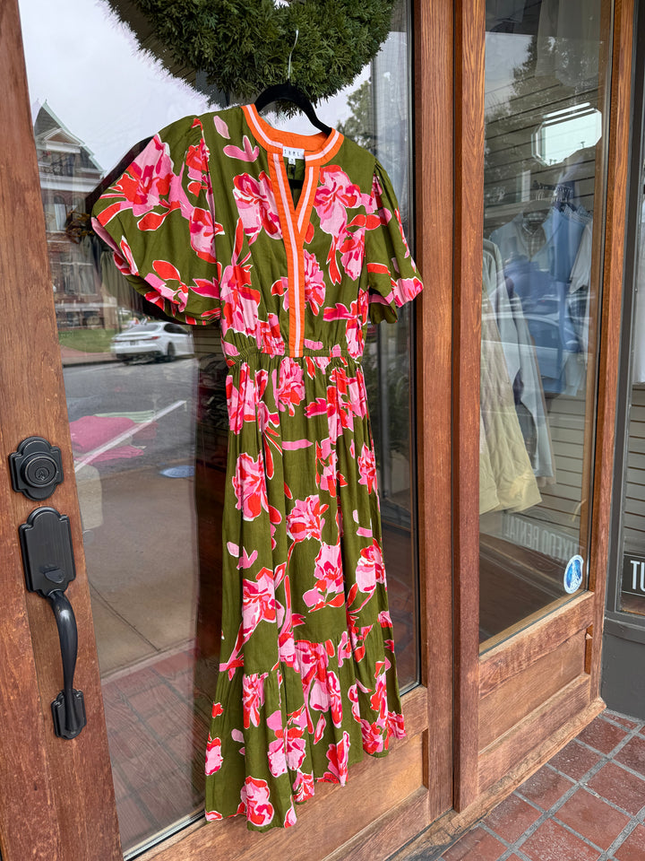 THML Puff Sleeve Flower Print dress