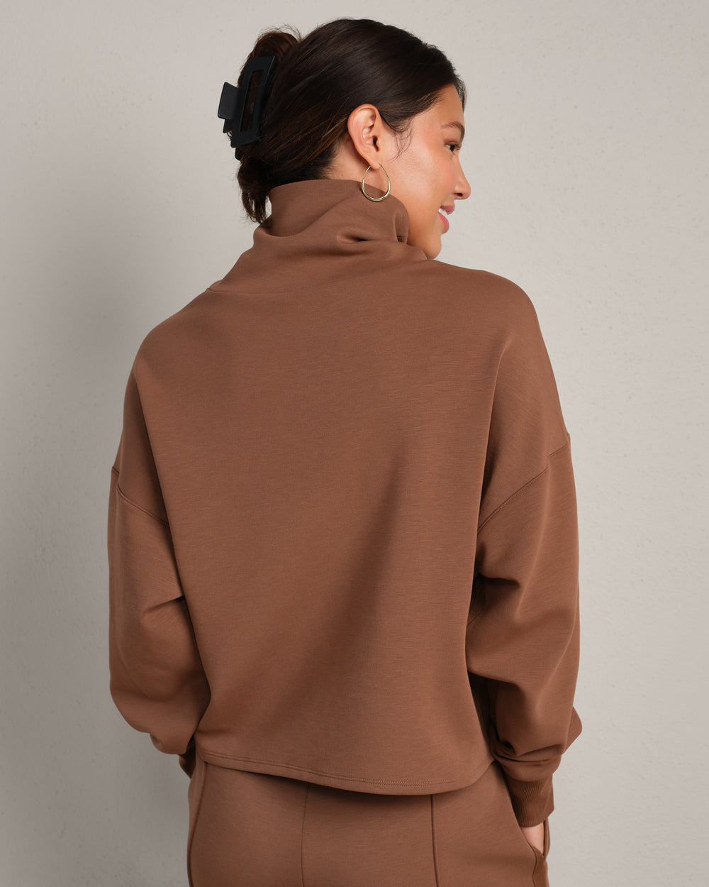 Rhone Dreamglow Mock Neck- Chestnut Brown