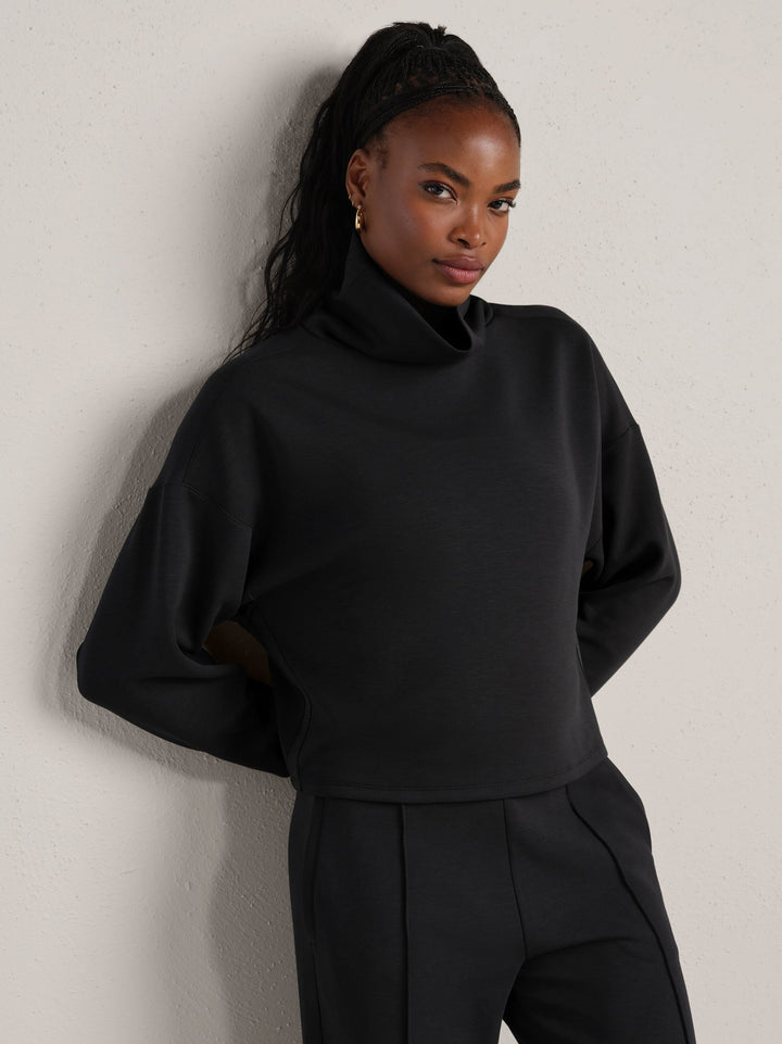 Rhone DreamGlow Mock Neck- Pure Black